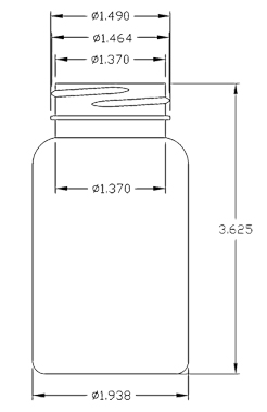 120CC WHITE PACKER ROUND PET PLASTIC BOTTLE - 38 400 NECK