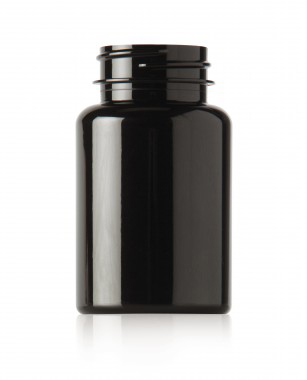 120CC AMBER PACKER ROUND PET PLASTIC BOTTLE - 38 400 NECK