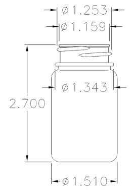 50CC WHITE PACKER ROUND HDPE PLASTIC BOTTLE - 38 400 NECK-detail image