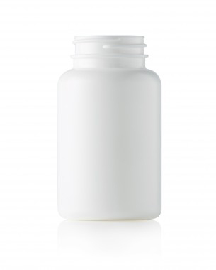 225CC WHITE PACKER ROUND HDPE PLASTIC BOTTLE - 45 400 NECK