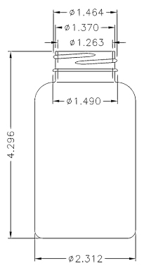 200CC WHITE PACKER ROUND PET PLASTIC BOTTLE - 38 400 NECK