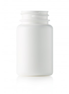 100CC WHITE PACKER ROUND HDPE PLASTIC BOTTLE - 38 400 NECK