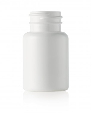 75CC WHITE PACKER ROUND HDPE PLASTIC BOTTLE - 33 400 NECK