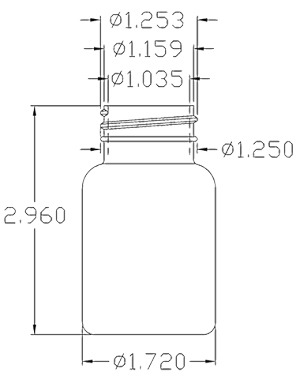 75CC WHITE PACKER ROUND HDPE PLASTIC BOTTLE - 33 400 NECK-detail image