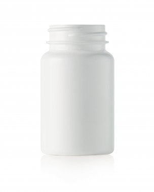 100CC WHITE PACKER ROUND HDPE PLASTIC BOTTLE - 38 400 NECK
