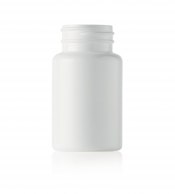 120CC WHITE PACKER ROUND HDPE PLASTIC BOTTLE - 38 400 NECK