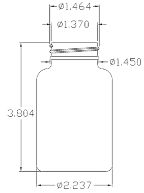 175CC WHITE PACKER ROUND HDPE PLASTIC BOTTLE - 38 400 NECK
