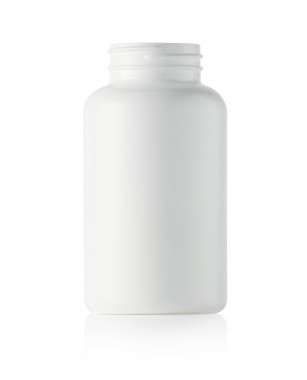 300CC WHITE PACKER ROUND HDPE PLASTIC BOTTLE - 45 400 NECK