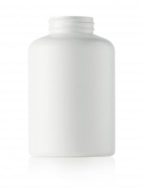 550CC WHITE PACKER ROUND HDPE PLASTIC BOTTLE - 45 400 NECK