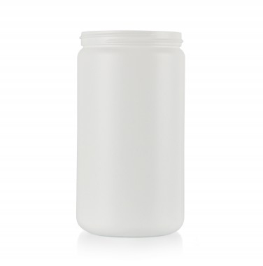 18OZ NATURAL WIDEMOUTH POWDER CANISTER ROUND HDPE PLASTIC BOTTLE - 89 400 NECK