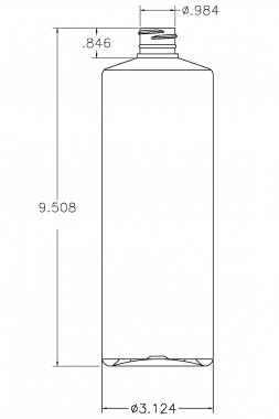 1000CC CLEAR CYLINDER ROUND PET PLASTIC BOTTLE - 28 410 NECK-detail image