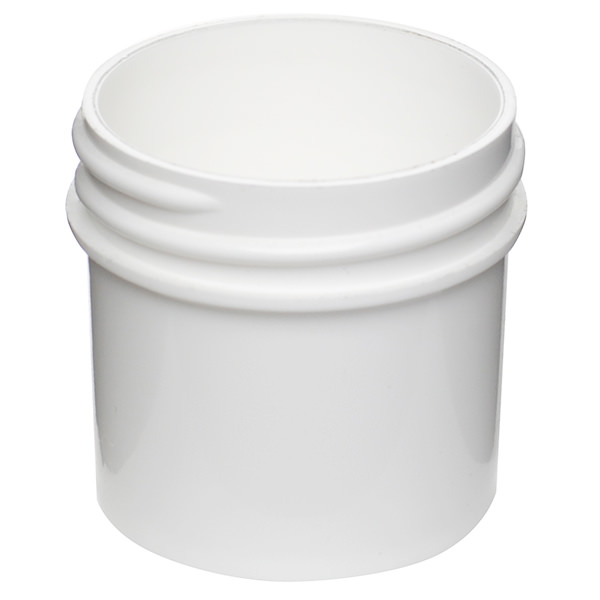 1OZ WHITE PP STRAIGHT SIDED ROUND - 43-400 NECK