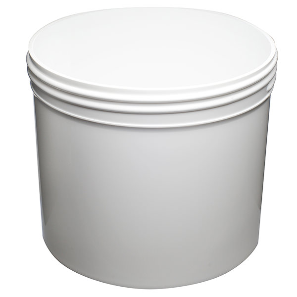 32OZ WHITE STRAIGHT SIDED PLASTIC ROUND JAR - 120-400 NECK