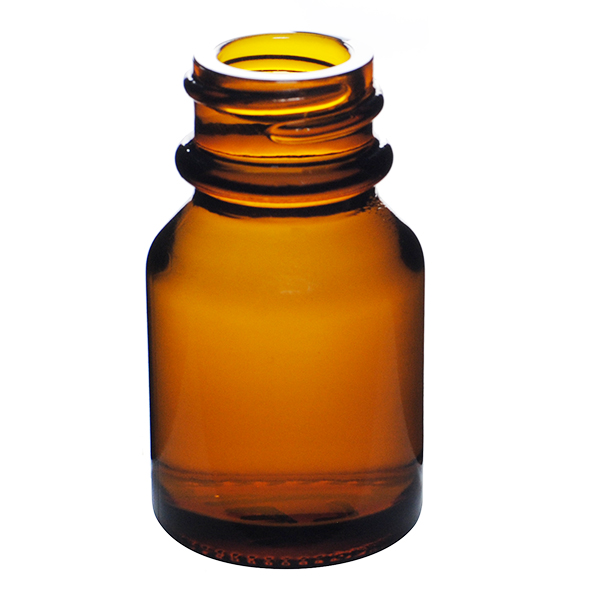 10CC AMBER WIDE MOUTH PACKER GLASS BOTTLE - 20-405 NECK