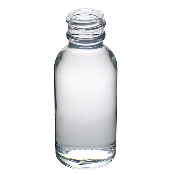 1OZ FLINT BOSTON ROUND GLASS BOTTLE - 20-405 NECK
