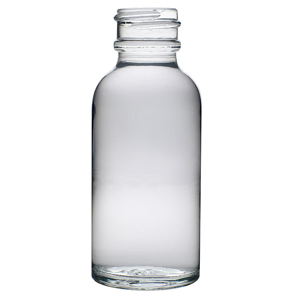 1OZ FLINT BOSTON ROUND GLASS BOTTLE - 20-405 NECK-detail image
