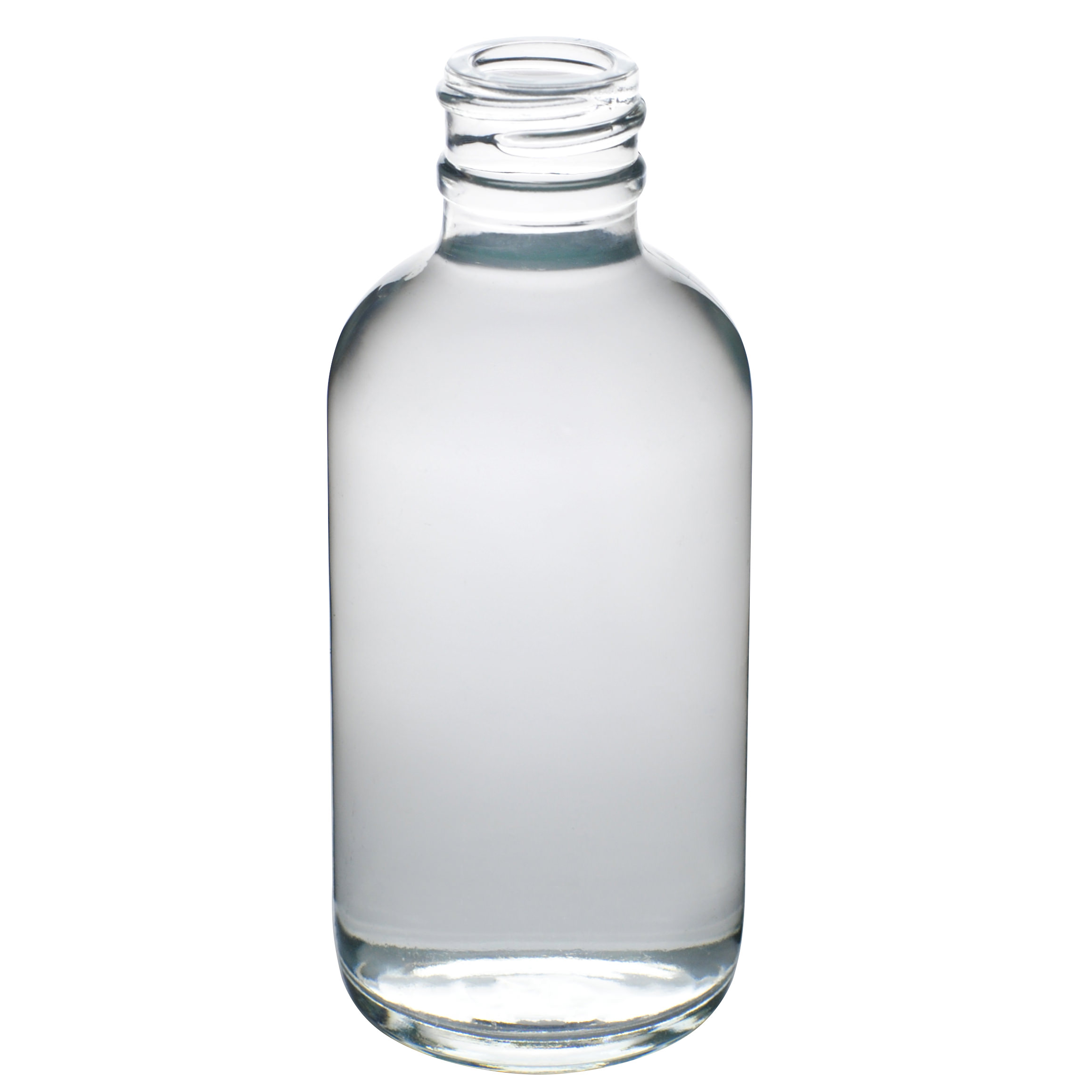 2OZ FLINT BOSTON ROUND GLASS BOTTLE - 20-405 NECK