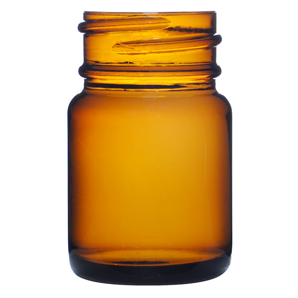 15CC AMBER WIDE MOUTH PACKER GLASS BOTTLE - 28-405 NECK-detail image
