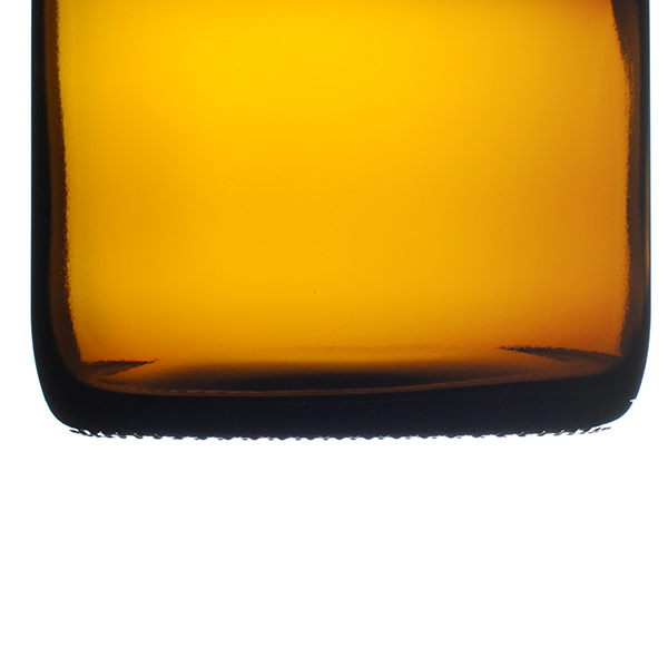 32OZ AMBER BOSTON ROUND GLASS BOTTLE - 33-405 NECK-detail image