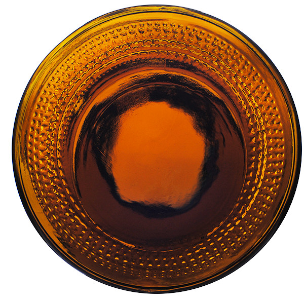 32OZ AMBER BOSTON ROUND GLASS BOTTLE - 33-405 NECK-detail image