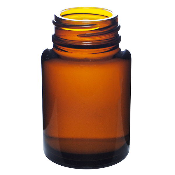 50CC AMBER WIDE MOUTH PACKER GLASS BOTTLE - 33-405 NECK