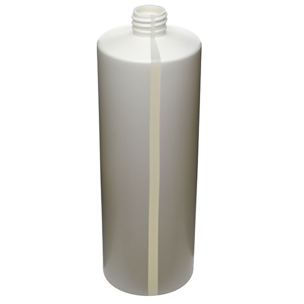 32OZ WHITE HDPE WINDOW STRIPE CYLINDER ROUND  WITH 28-410 NECK FINISH