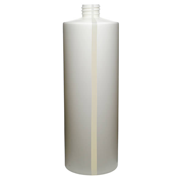 32OZ WHITE HDPE WINDOW STRIPE CYLINDER ROUND  WITH 28-410 NECK FINISH-detail image