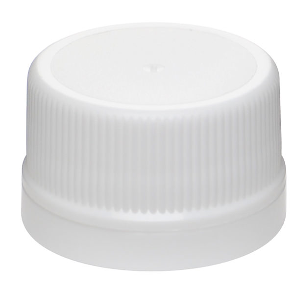 28MM WHITE TAMPER EVIDENT FLAT SEAL FINE RIB / MATTE TOP PP