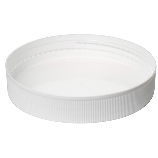 110-400 WHITE PP DEEP SKIRT FINE RIB / MATTE CENTER / SMOOTH RING / RING TOP FLAT SEAL - PE FOAM LINER-detail image