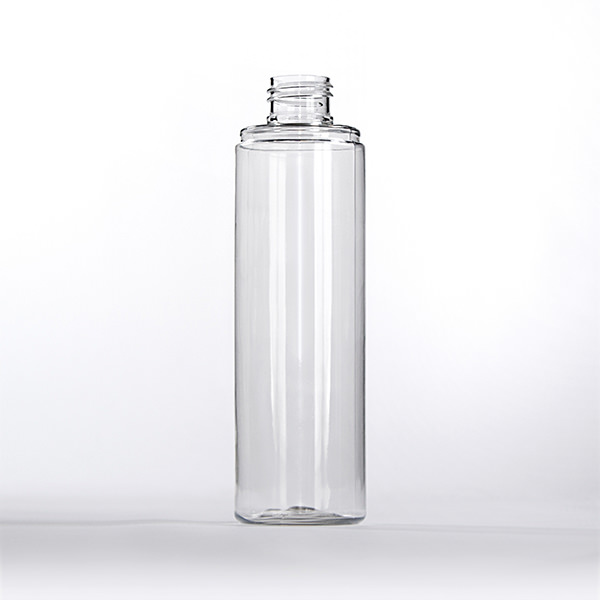 250ML CLEAR TUBO BODY 250ML ROUND PET PLASTIC BOTTLE - 24-410 NECK INFO