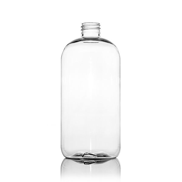 24OZ CLEAR PET SQUAT BOSTON ROUND - 28-410 NECK
