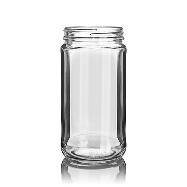 12OZ FLINT PARAGON ROUND GLASS JAR - 63-400 NECK