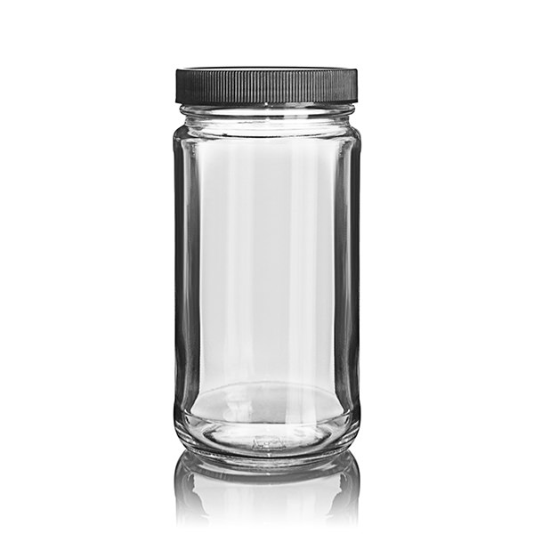 12OZ FLINT PARAGON ROUND GLASS JAR - 63-400 NECK-detail image