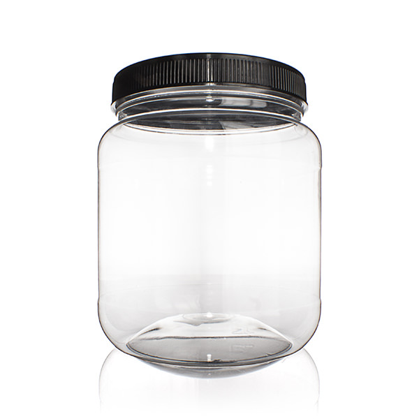 1500ML CLEAR WIDE MOUTH LABEL INDENT ROUND PET PLASTIC JAR - 109MM-detail image
