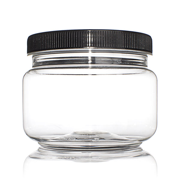 300ML CLEAR WIDE MOUTH ROUND PET PLASTIC JAR - 87.5MM-detail image
