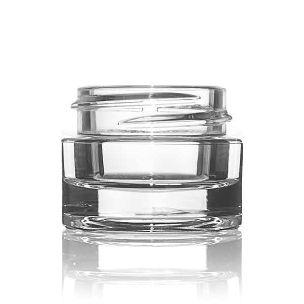 7ML CLEAR HEAVY WALL ROUND PETG PLASTIC JAR - 33-400 NECK