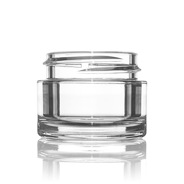15ML CLEAR HEAVY WALL ROUND PETG PLASTIC JAR - 38-400 NECK
