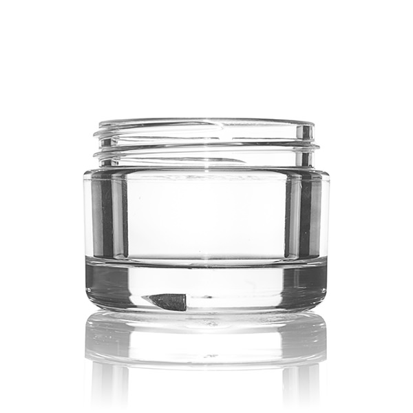 30ML CLEAR HEAVY WALL ROUND PETG PLASTIC JAR - 48-400 NECK