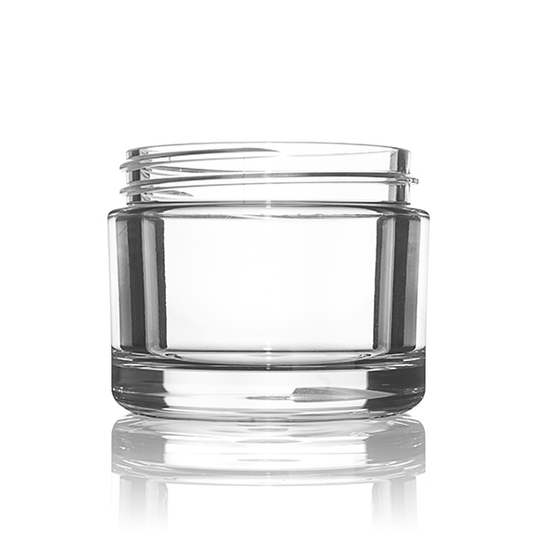 50ML CLEAR HEAVY WALL ROUND PETG PLASTIC JAR - 53-400 NECK