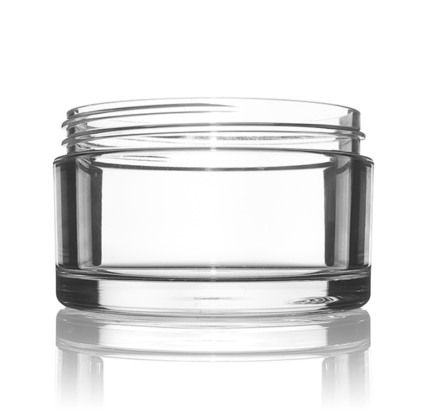 200ML CLEAR HEAVY WALL ROUND PETG PLASTIC JAR - 89-400 NECK