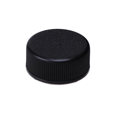 22-400 BLACK RIB SIDE MATTE TOP PLASTIC SCREW CAP - F217 LINER