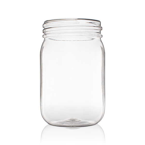 16OZ CLEAR PET MASON SQUARE - 70-470 NECK