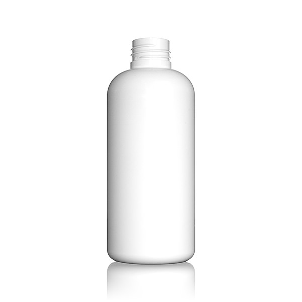 180ML WHITE PET  BOSTON ROUND - 24-410 NECK