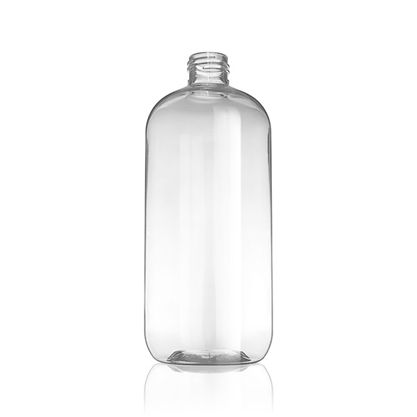 16OZ CLEAR PET MODIFIED BOSTON ROUND - 24-410 NECK