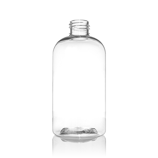 8OZ CLEAR PET BOSTON ROUND - 24-410 NECK