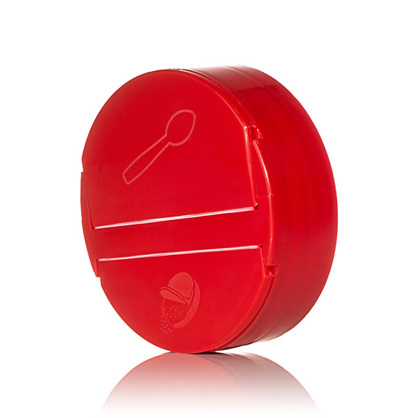 63-485 RED SMOOTH SIDE PP DUAL FLAPPER SPICE CLOSURE - PS113 LINER 0.200 / POUR ORIFICE