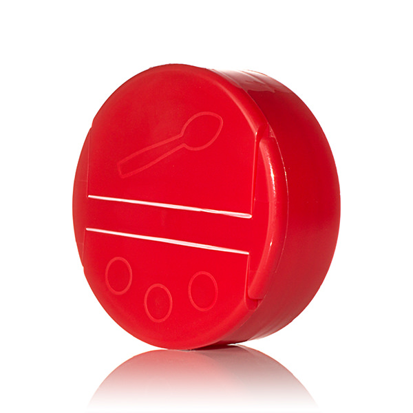 53-485 RED SMOOTH SIDE PP DUAL FLAPPER SPICE CLOSURE - PS113 LINER 0.200 / POUR ORIFICE