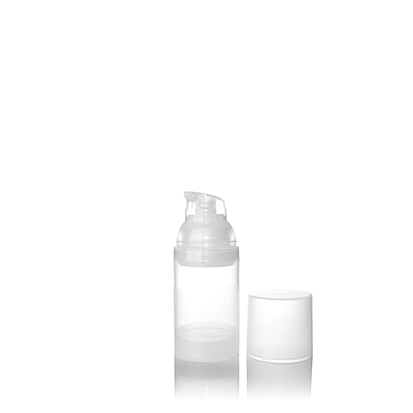 30ML NATURAL PP MEZZO AIRLESS DISPENSER ROUND - 37MM DIAMETER