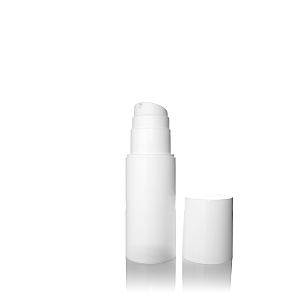 100ML WHITE MACRO COMPACT AIRLESS DISPENSER ROUND - 47MM DIAMETER