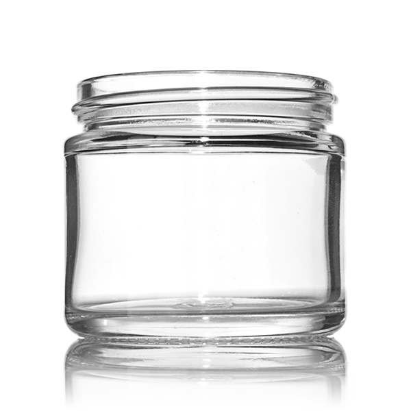 2OZ FLINT GLASS CREAM JAR ROUND - 53-400 NECK